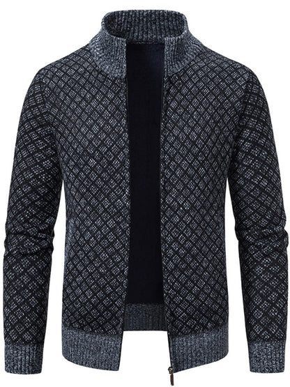 Men's Plus Size Zip-Up Knit Cardigan - Tigbul's Variety Fashion Shop