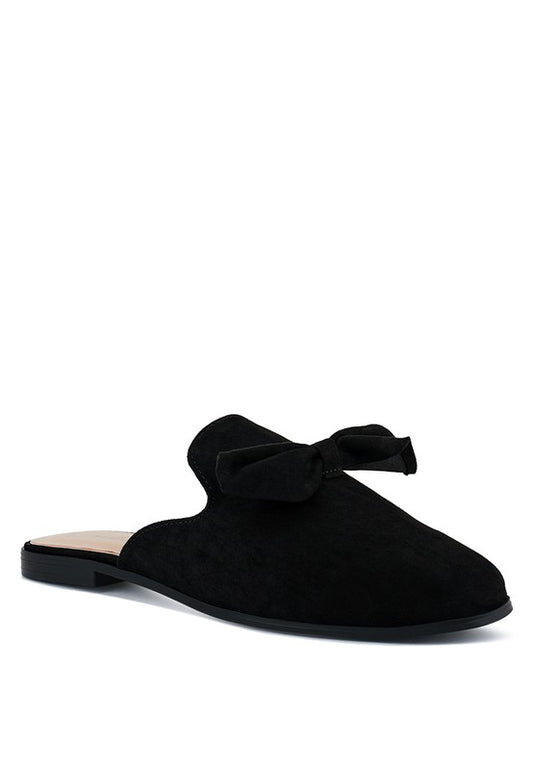 Casual Walking Mules Flats with Bow - Tigbul's Variety Fashion Shop