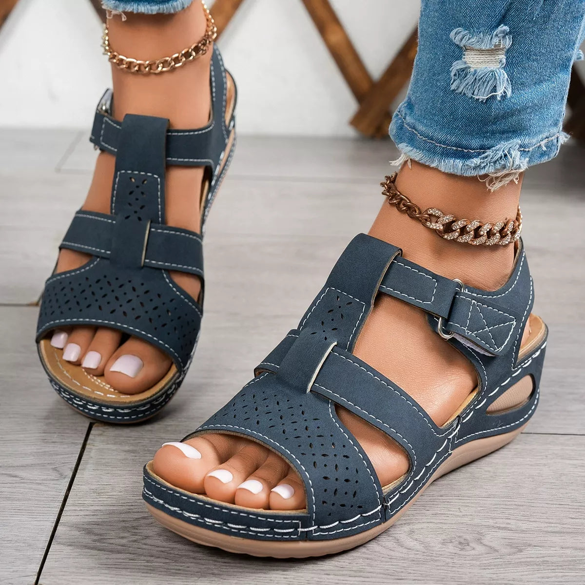 Open Toe Wedge Sandals - Tigbul's Variety Fashion Shop