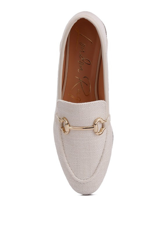 Bexley Horsebit Embellished Canvas Loafers - Tigbul's Variety Fashion Shop