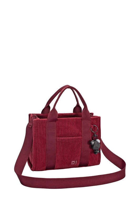 David Jones Corduroy Handbag Bag with Charm Details - Tigbul's Variety Fashion Shop