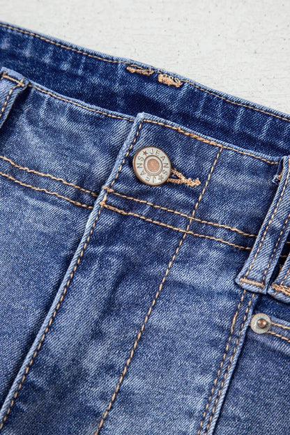 High-Waisted Wide-Leg Vintage Wash Jeans - Tigbul's Variety Fashion Shop