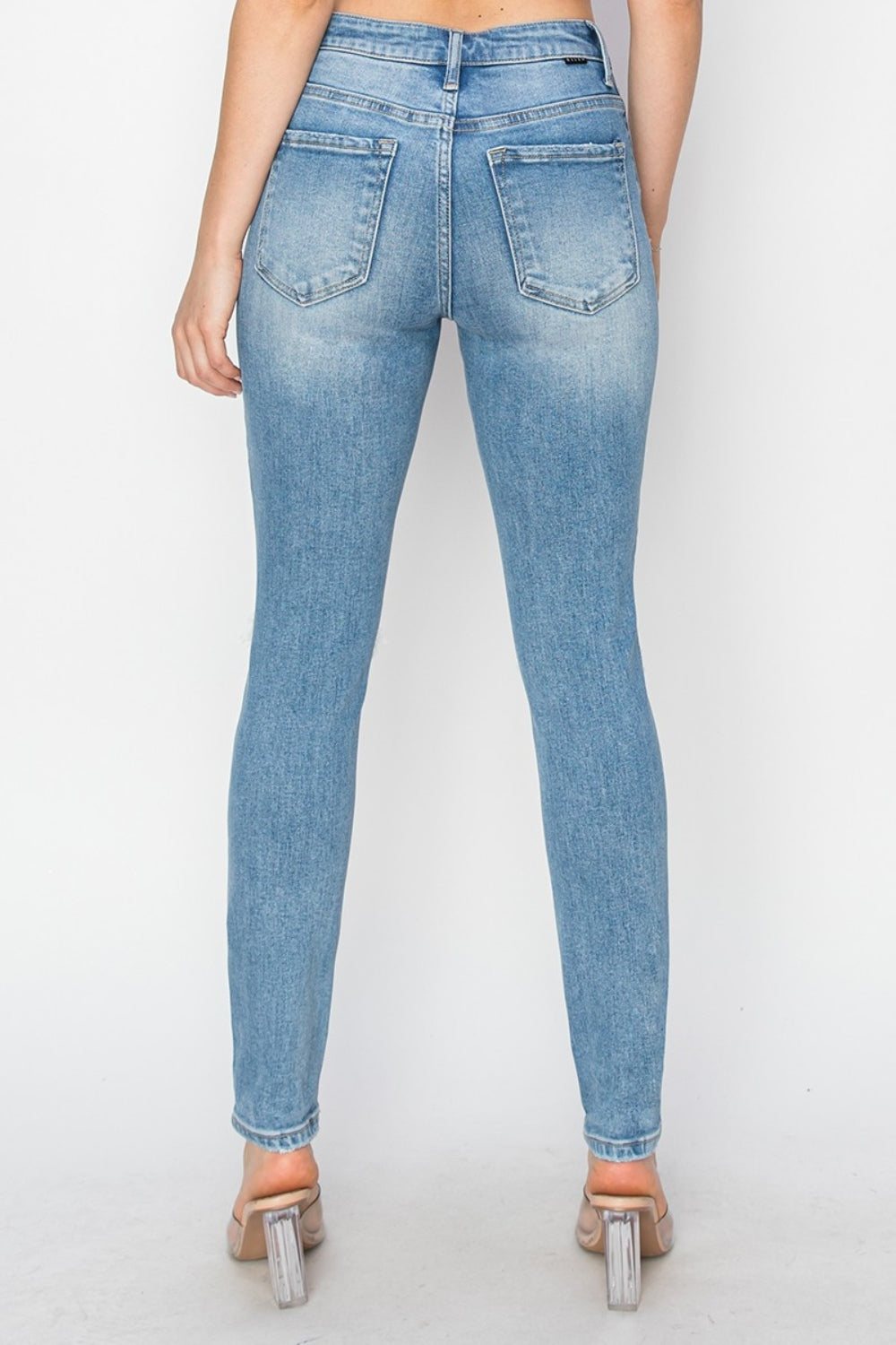 Risen Full Size High Rise Knee Distressed Skinny Jeans - Tigbul's Variety Fashion Shop