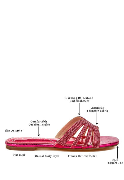 Dindy Rhinestone Cut Out Flats - Tigbul's Variety Fashion Shop