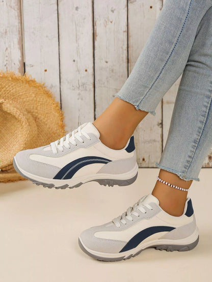 Contrast Lace Up Athletic - Tigbul's Variety Fashion Shop