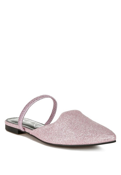 Twiggy Glitter Faux Leather Flat Mules - Tigbul's Variety Fashion Shop