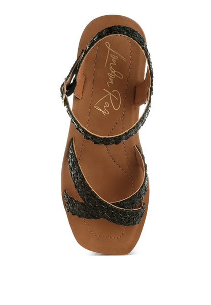 Sephone Woven Square Toe Wedges - Tigbul's Variety Fashion Shop