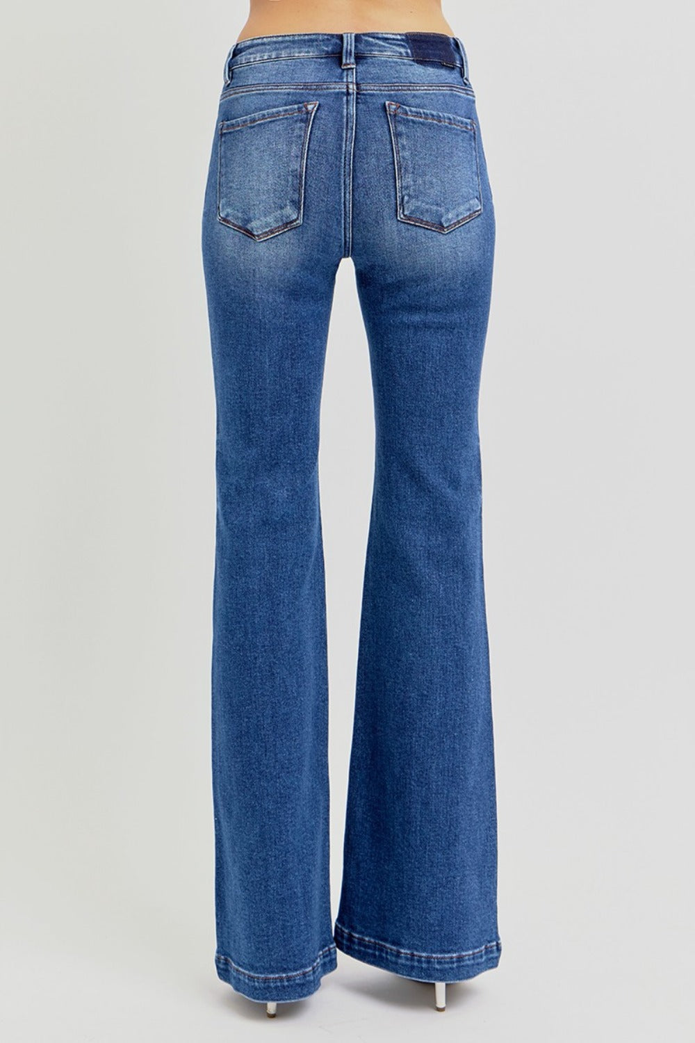 RISEN Full Size Low Rise Flare Jeans with Pockets - Tigbul's Variety Fashion Shop