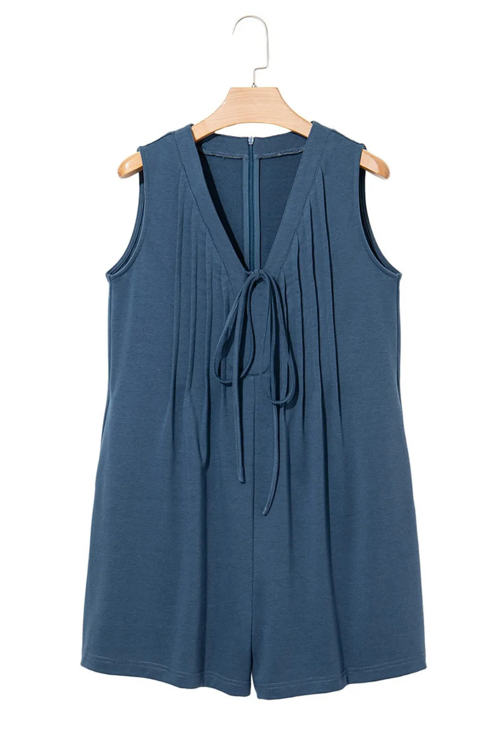 Tie Front Sleeveless Romper - Tigbul's Variety Fashion Shop