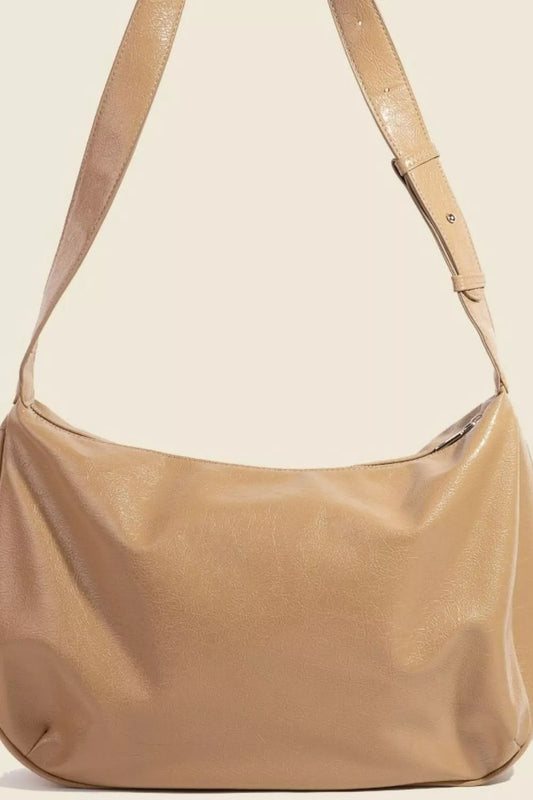 Fame Faux Leather Hobo Crescent Shoulder Bag - Tigbul's Variety Fashion Shop