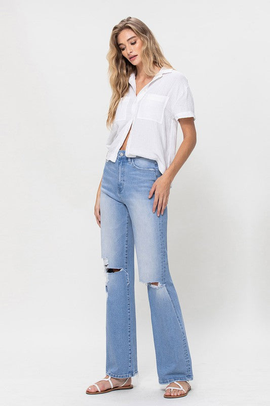 High Rise Vintage Flare Jeans - Tigbuls Variety Fashion