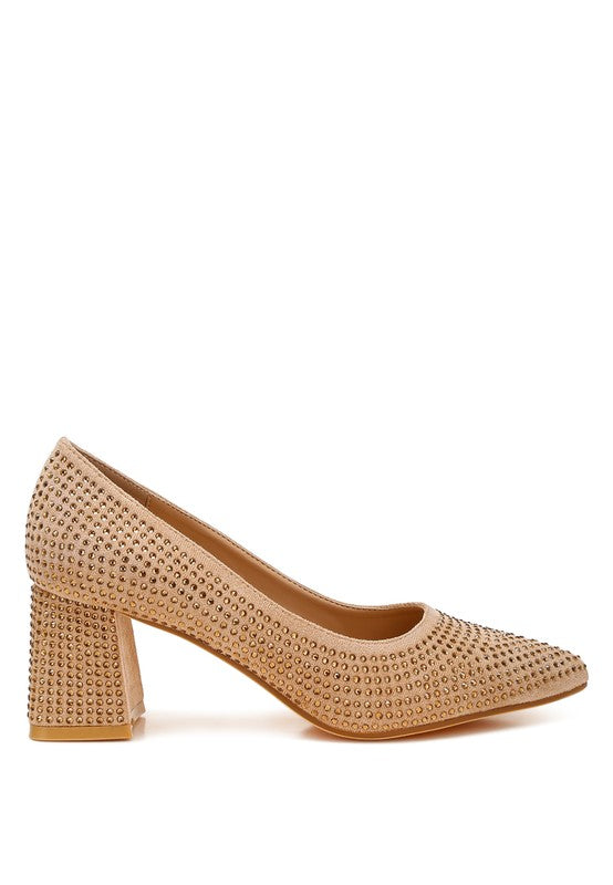 Caspia Rhinestones Embellished Pumps - Tigbul's Variety Fashion Shop