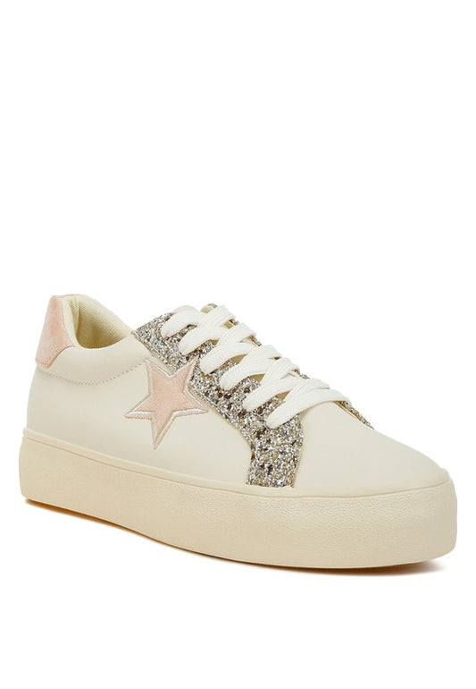 Bomber Metallic Star Glitter Sneakers - Tigbul's Variety Fashion Shop