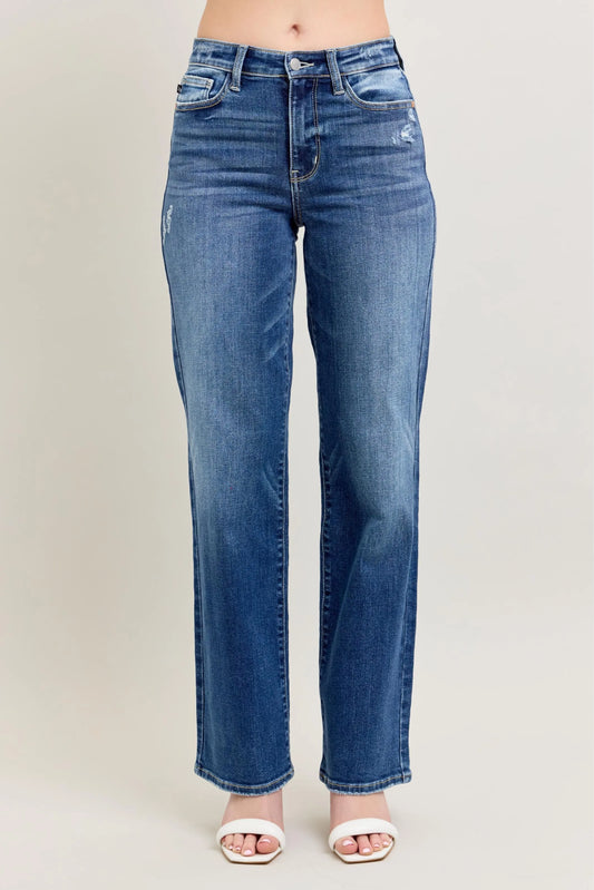 Judy Blue Full Size High Waist 90's Straight Leg Jeans Plus Size - Tigbul's Variety Fashion Shop