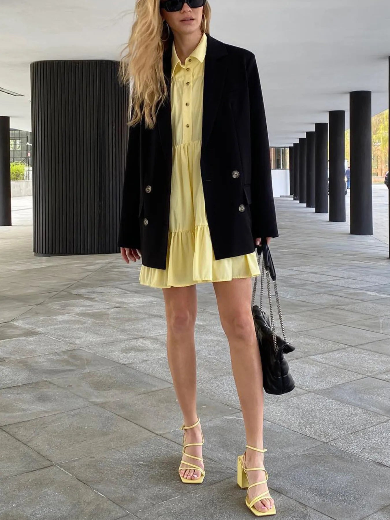 Tiered Long Sleeve Shirt Dress - Tigbul's Variety Fashion Shop
