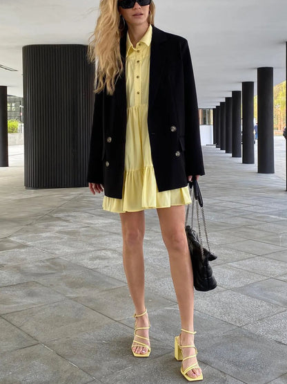 Tiered Long Sleeve Shirt Dress - Tigbul's Variety Fashion Shop