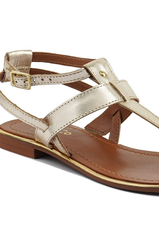 Rag & Co Irene Flat Leather Thong Sandals - Tigbuls Variety Fashion