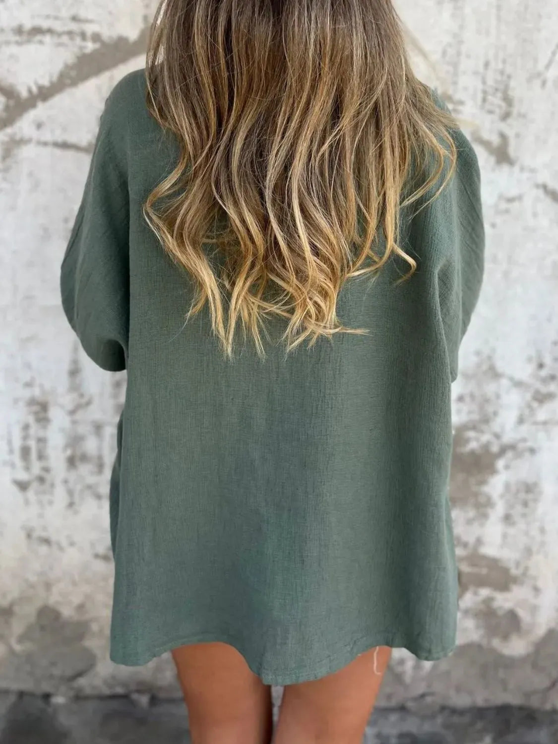 Full Size One Button Long Sleeve Shirt - Tigbul's Variety Fashion Shop