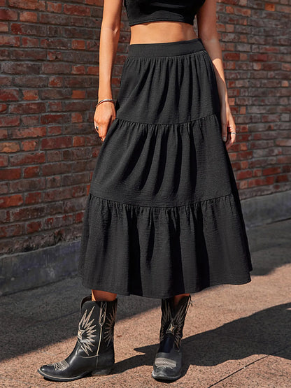 Tiered Midi Skirt - Tigbul's Variety Fashion Shop