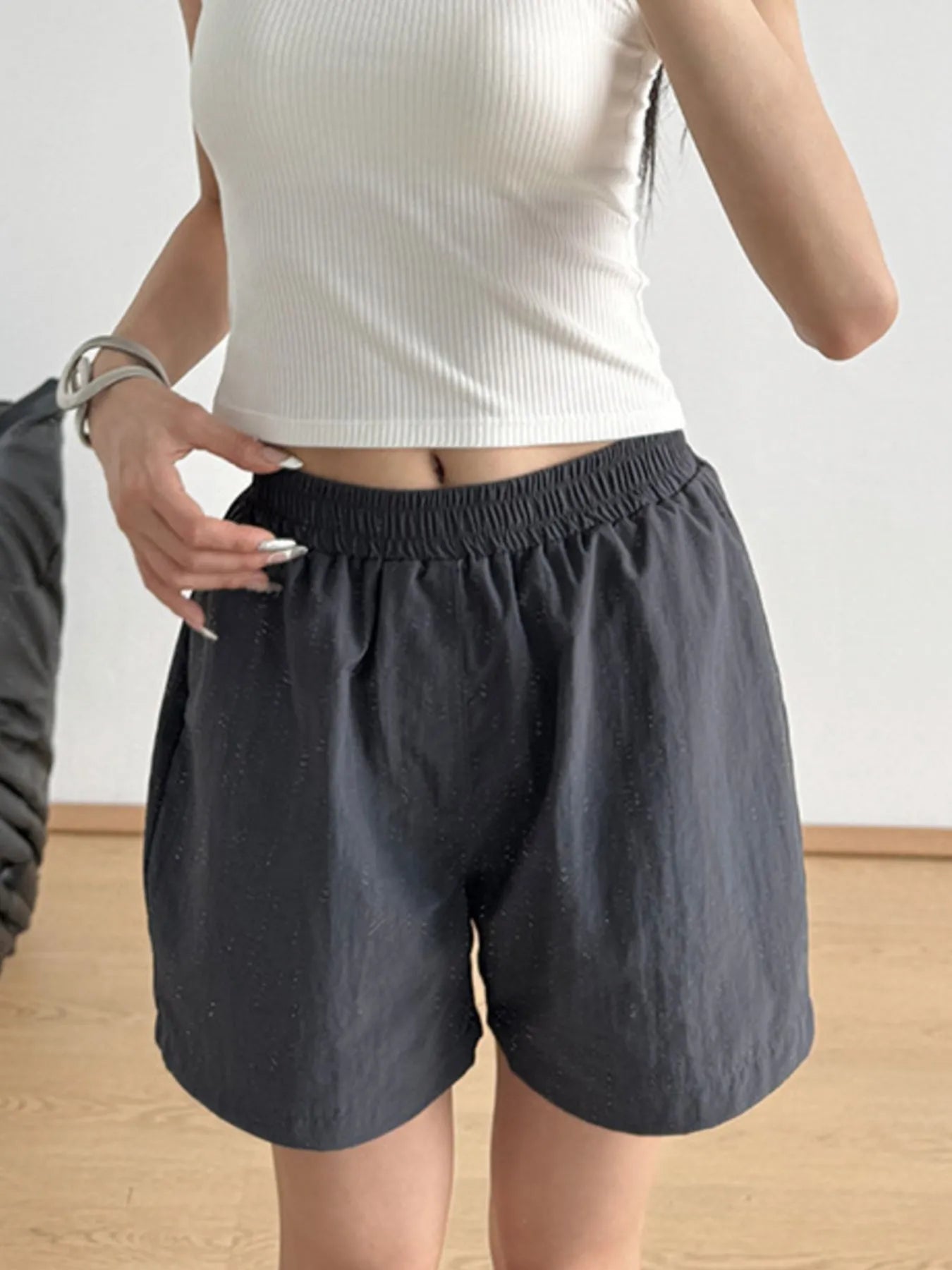 Elastic Waist Casual Shorts - Tigbul's Variety Fashion Shop