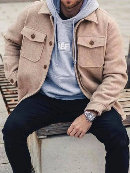 Men's Full Size Button Up Long Sleeve Jacket Plus Size - Tigbul's Variety Fashion Shop