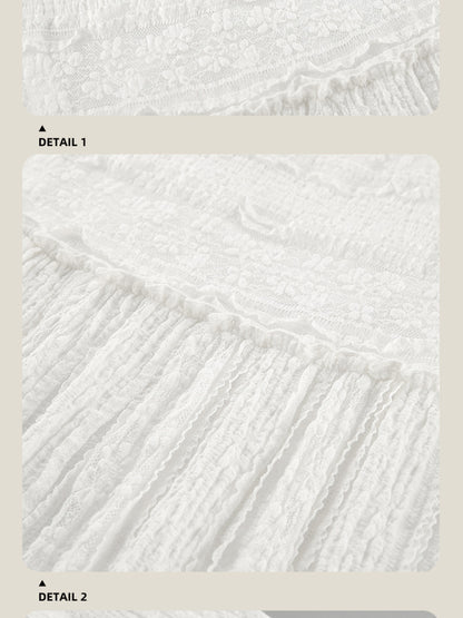 Women's White Lace Tiered Maxi Skirt - Tigbul's Variety Fashion Shop