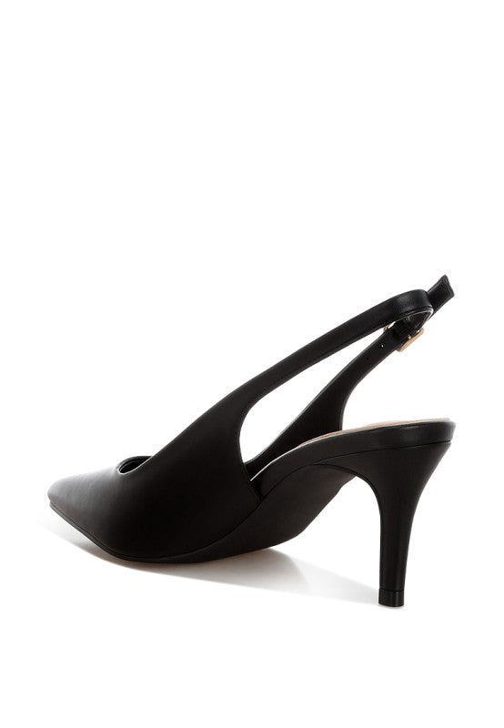 Jaoba Pointed Toe Pin Buckle Slingbacks - Tigbul's Variety Fashion Shop