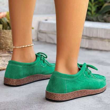 Round Toe Lace Up Slip-Ons - Tigbul's Variety Fashion Shop
