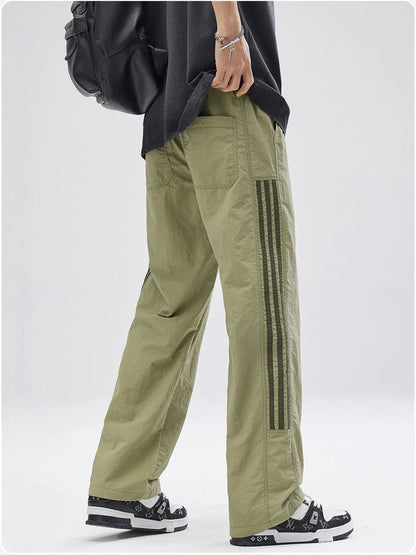 Men's Full Size Striped Wide Leg Pants Plus Size - Tigbul's Variety Fashion Shop