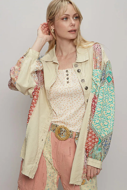 POL Printed Button Up Oversized Shirt - Tigbul's Variety Fashion Shop