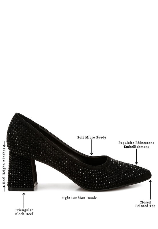 Caspia Rhinestones Embellished Pumps - Tigbul's Variety Fashion Shop