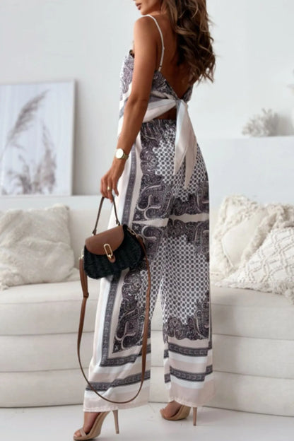 Printed Cami and Wide Leg Pants Set - Tigbul's Variety Fashion Shop