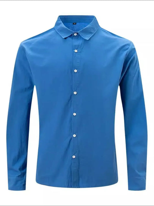 Men's Full Size Button Up Long Sleeve Shirt Plus Size - Tigbul's Variety Fashion Shop