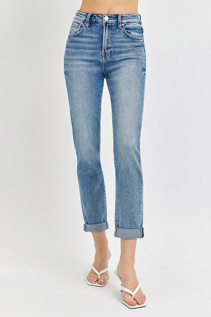 Risen Full Size High Rise Cropped Roll Up Jeans - Tigbul's Variety Fashion Shop