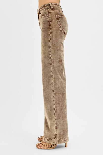 RISEN High Rise Wide Leg Corduroy Jeans - Tigbul's Variety Fashion Shop
