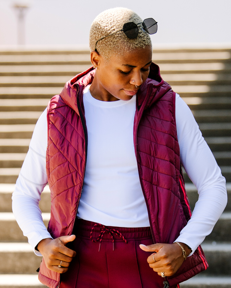 Powerstripe Eco-Friendly Down Hooded Vest - Tigbul's Variety Fashion Shop