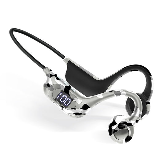 AKZ-G9 Graffiti Bone Conduction Wireless Bluetooth Earphones Insert Card Digital Display Hanging Ear Wireless Earphones - Tigbul's Variety Fashion Shop