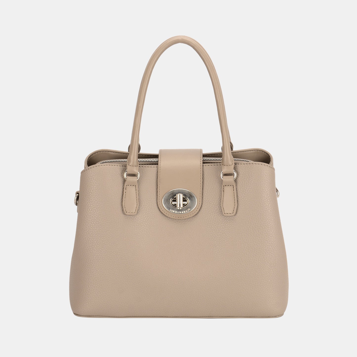 David Jones PU Leather Twist-Lock Tote Bag - Tigbuls Variety Fashion