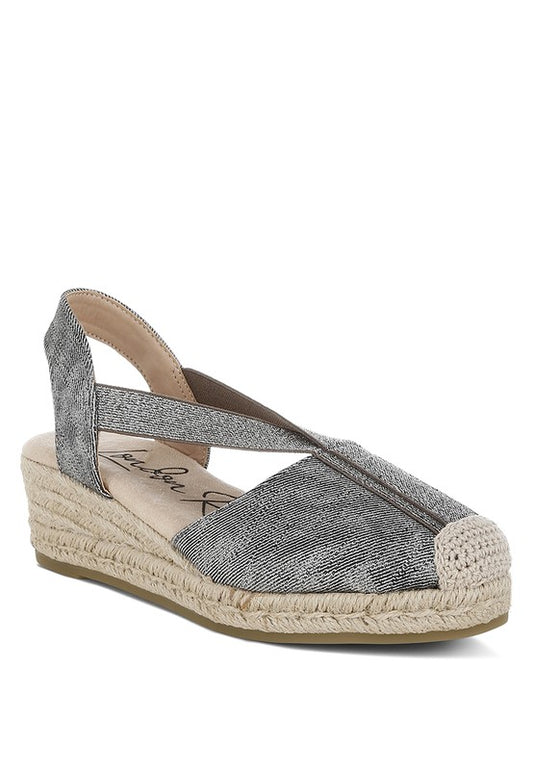 Port Side Metallic Woven Espadrille Wedges | Tigbuls Variety