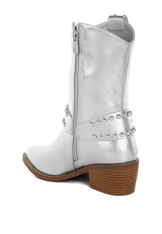 Altair Studded Harness Detail Boots - Tigbul's Variety Fashion Shop