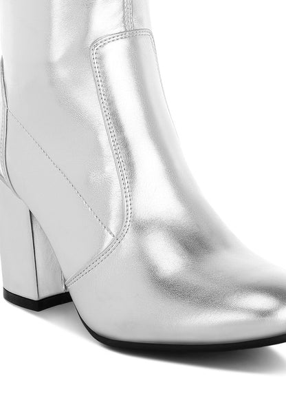 Tirana Metallic Pleather Sock Boots - Tigbul's Variety Fashion Shop
