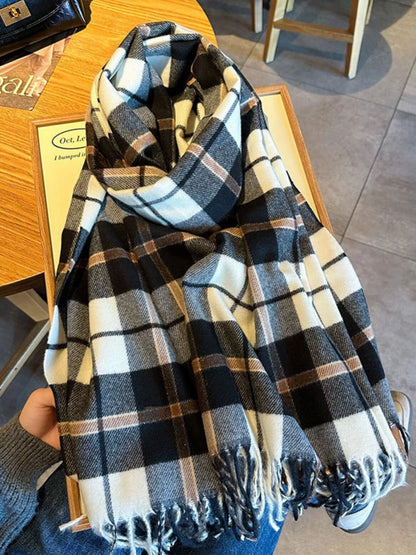 Classic Plaid Fringe Scarf - Tigbul's Variety Fashion Shop