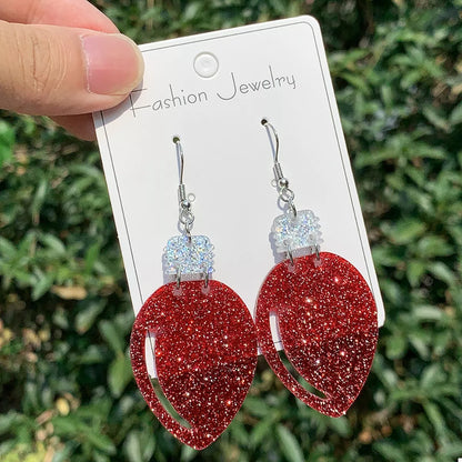 Christmas Glitter Bulb Drop Earrings - Tigbul's Variety Fashion Shop