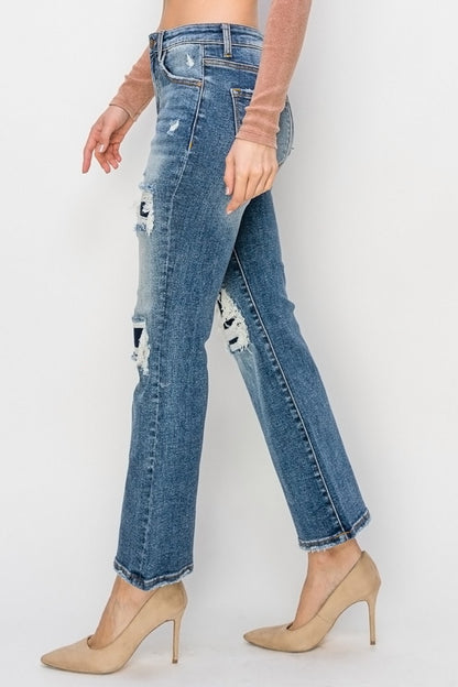 Risen Full Size High Rise Distressed Ankle Flare Jeans - Tigbul's Variety Fashion Shop