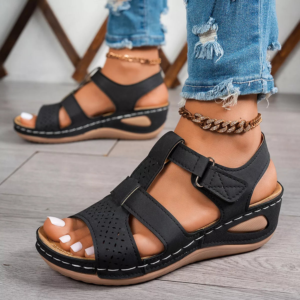 Open Toe Wedge Sandals - Tigbul's Variety Fashion Shop