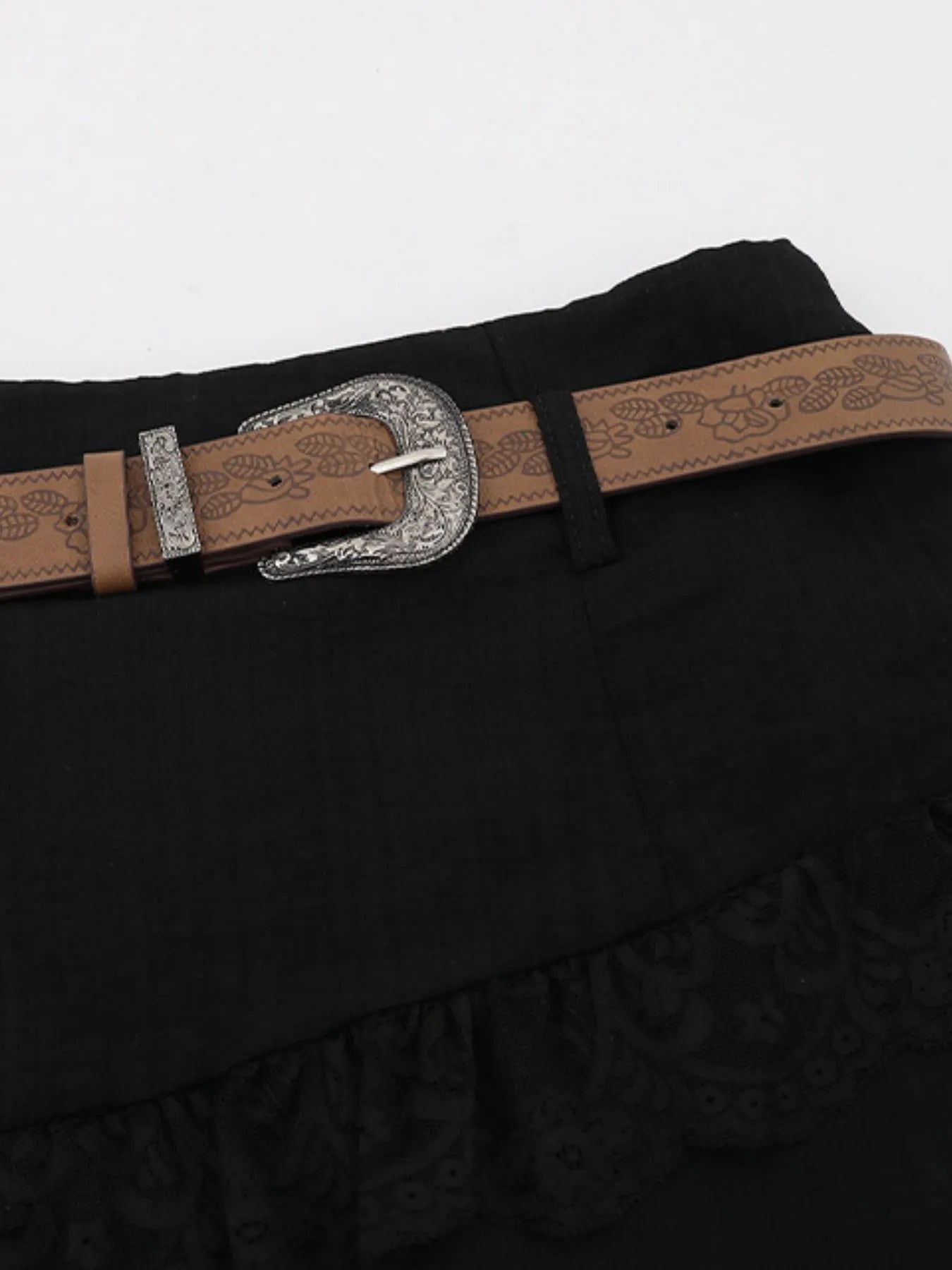 Asymmetrical Lace Ruffle Skirt - Tigbul's Variety Fashion Shop