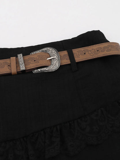 Asymmetrical Lace Ruffle Skirt - Tigbul's Variety Fashion Shop