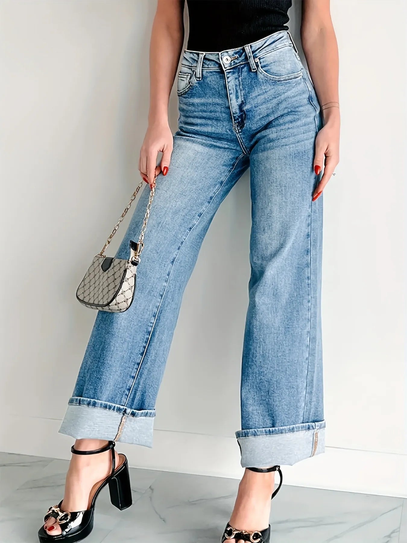 High-Waisted Wide Leg Jeans - Tigbul's Variety Fashion Shop