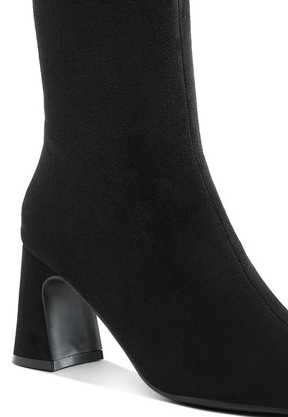 Dimri Square Toe Microfiber Ankle Boots - Tigbul's Variety Fashion Shop