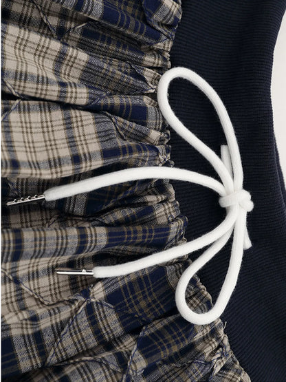 Drawstring Plaid Skort - Tigbul's Variety Fashion Shop